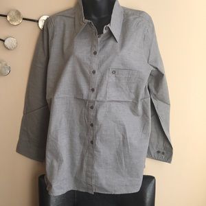 Gray plus size button down shirt 1X